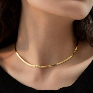 14K GF Herringbone Choker Necklace